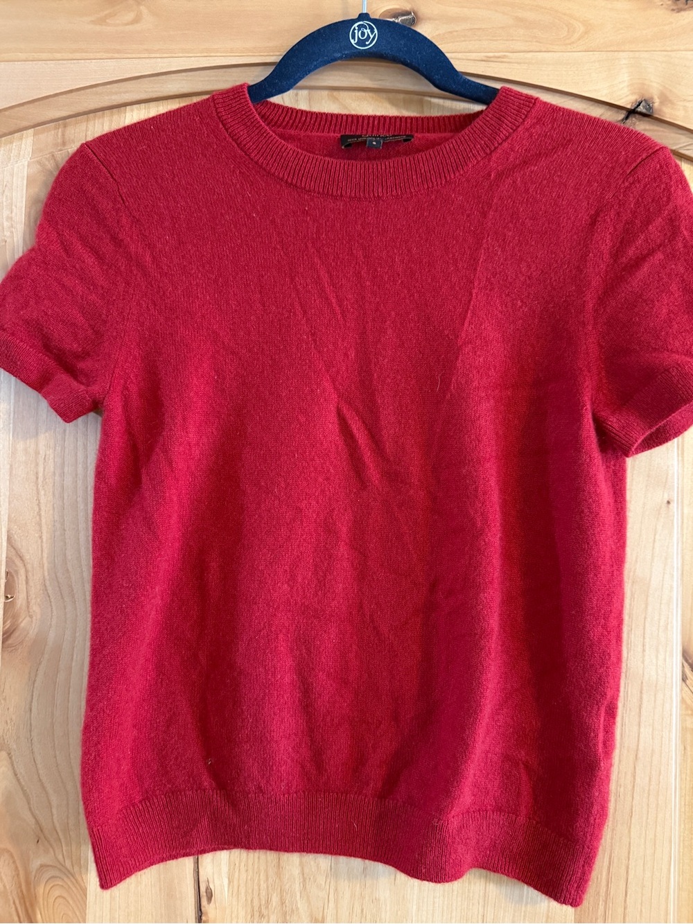 Quince Red Short-Sleeve Crewneck Cashmere-Blend Tee